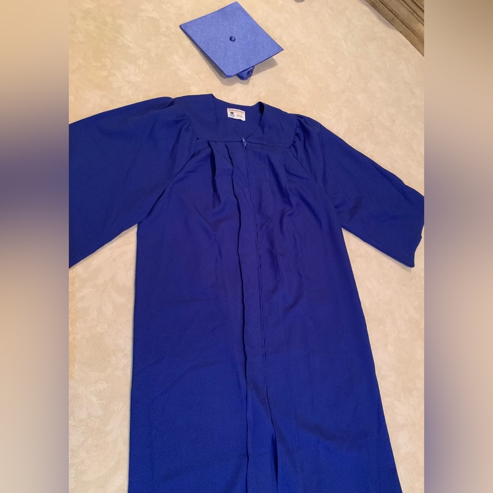 Royal blue Graduation Cap and Gown